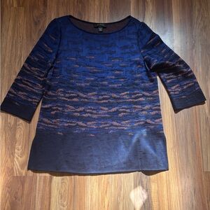 St. John Blue and Pink Knit Top